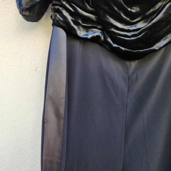 Reiss Julianna Puff Sleeve Velvet Off-Shoulder Jumpsuit - Picture 9 of 12